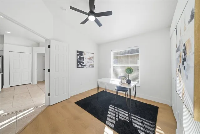 a living room with furniture