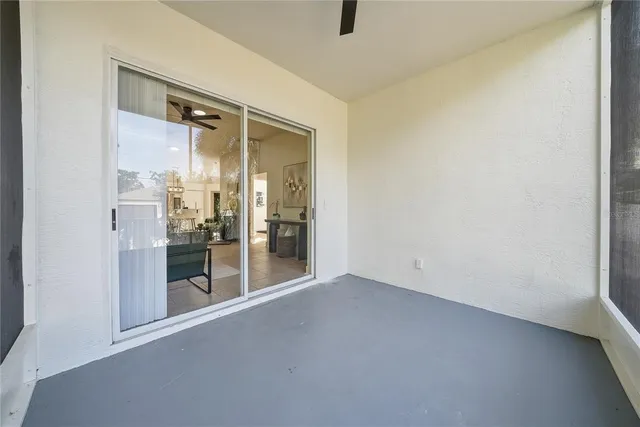 a view of a room with a sliding door
