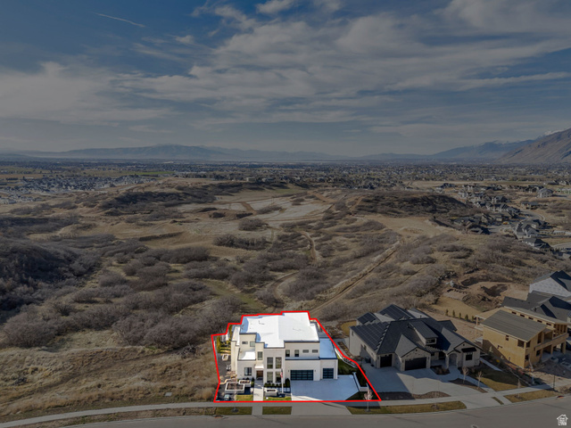 3918 South Mapleton Ests Drive Mapleton, UT 84664 - Photo 99 of 103 Aerial overview of property's location with mountains and property parcel outlined