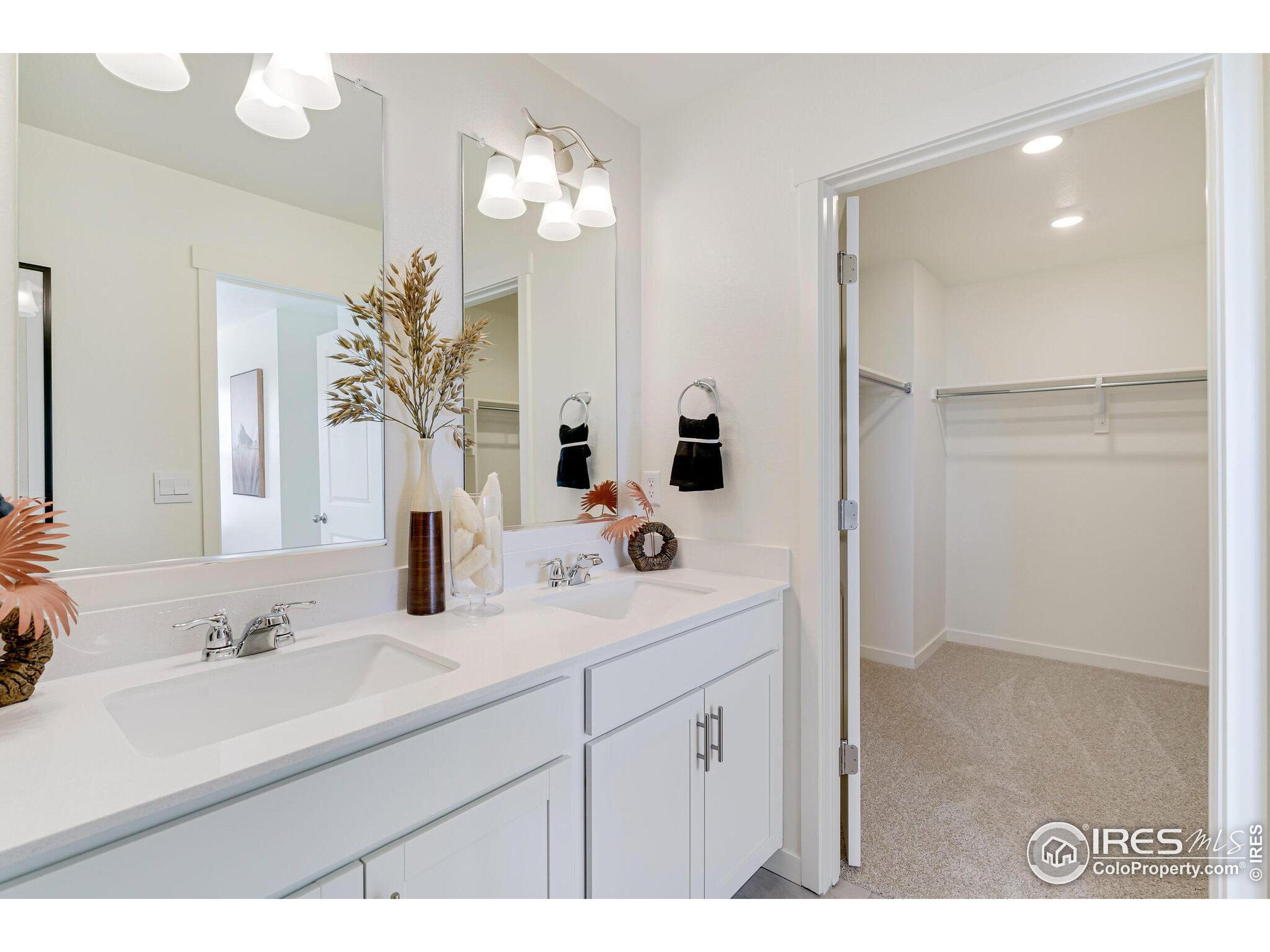 920 Logan Peak Way Berthoud, CO 80513 - Photo 21 of 35 a bathroom with a sink double vanity and a mirror