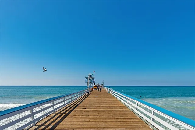 a view of a terrace with sky view