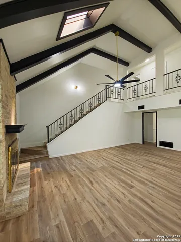 a view of a hall with the floor