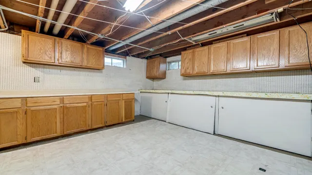 a view of balcony with wooden floor