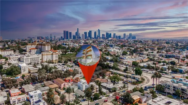 an aerial view of a city