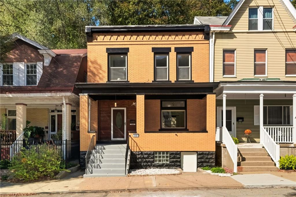 a front view of a house