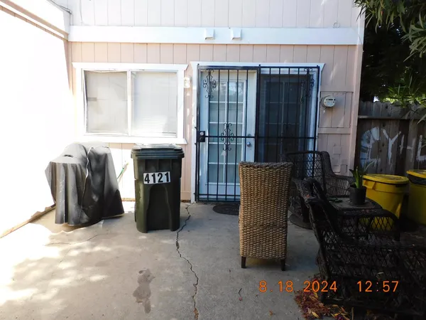 an entryway with a yard