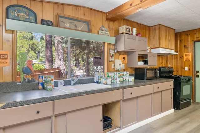 a view of an outdoor space with mountain view