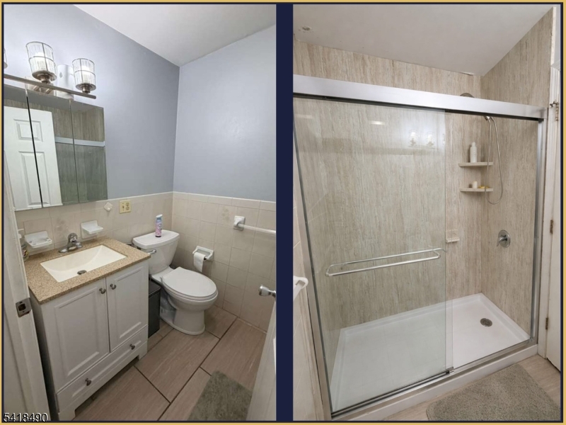 84 Union Street, Unit C2 Newark, NJ 07105 - Photo 12 of 13 a bathroom with a granite countertop sink toilet and shower