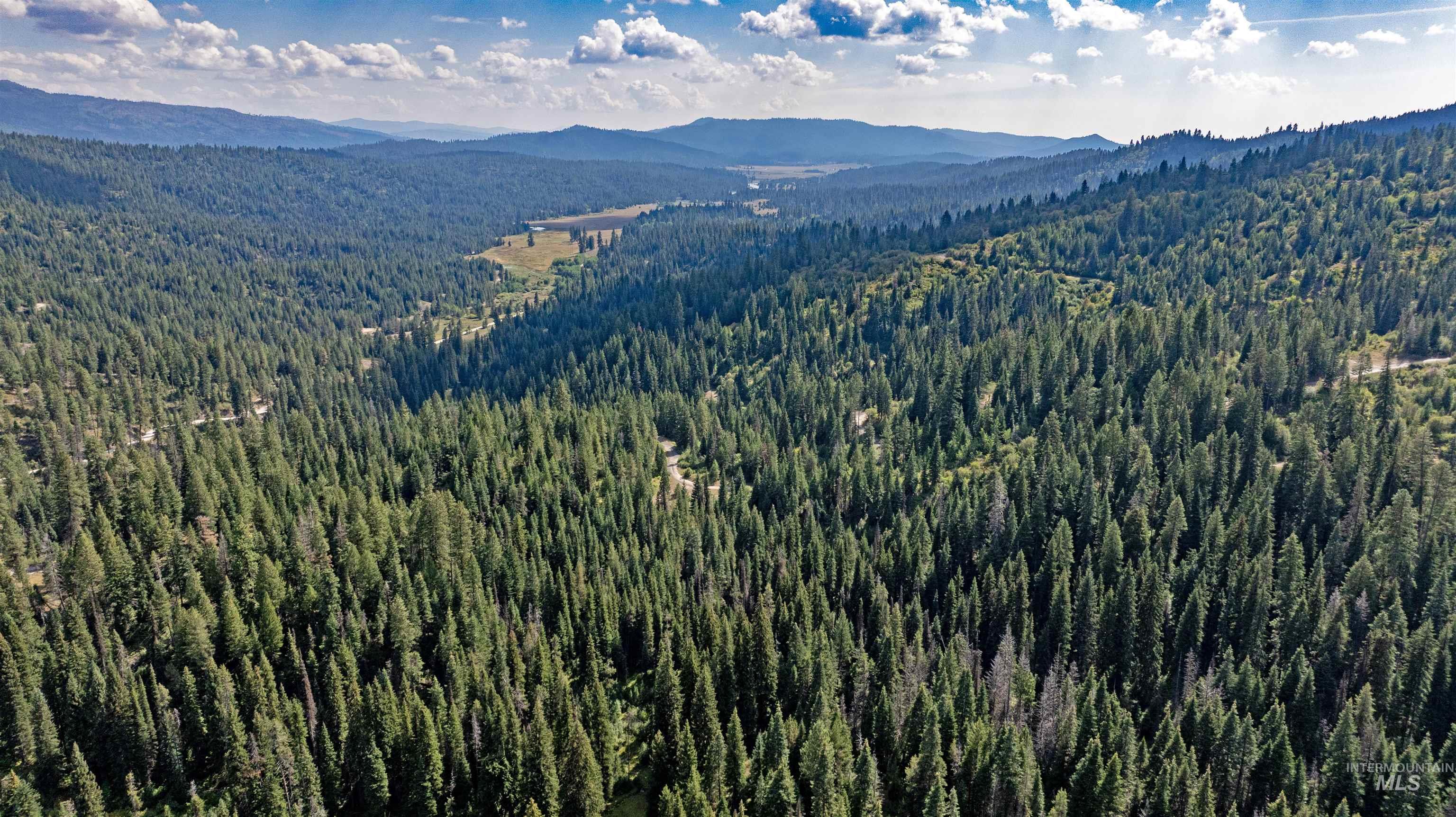 2 High Valley Road Cascade, ID 83611 - Photo 3 of 18 Aerial view of a heavily wooded area and mountains