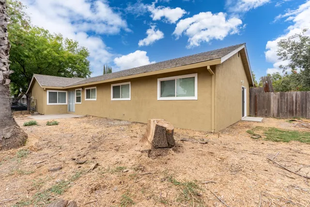 a backyard of a house