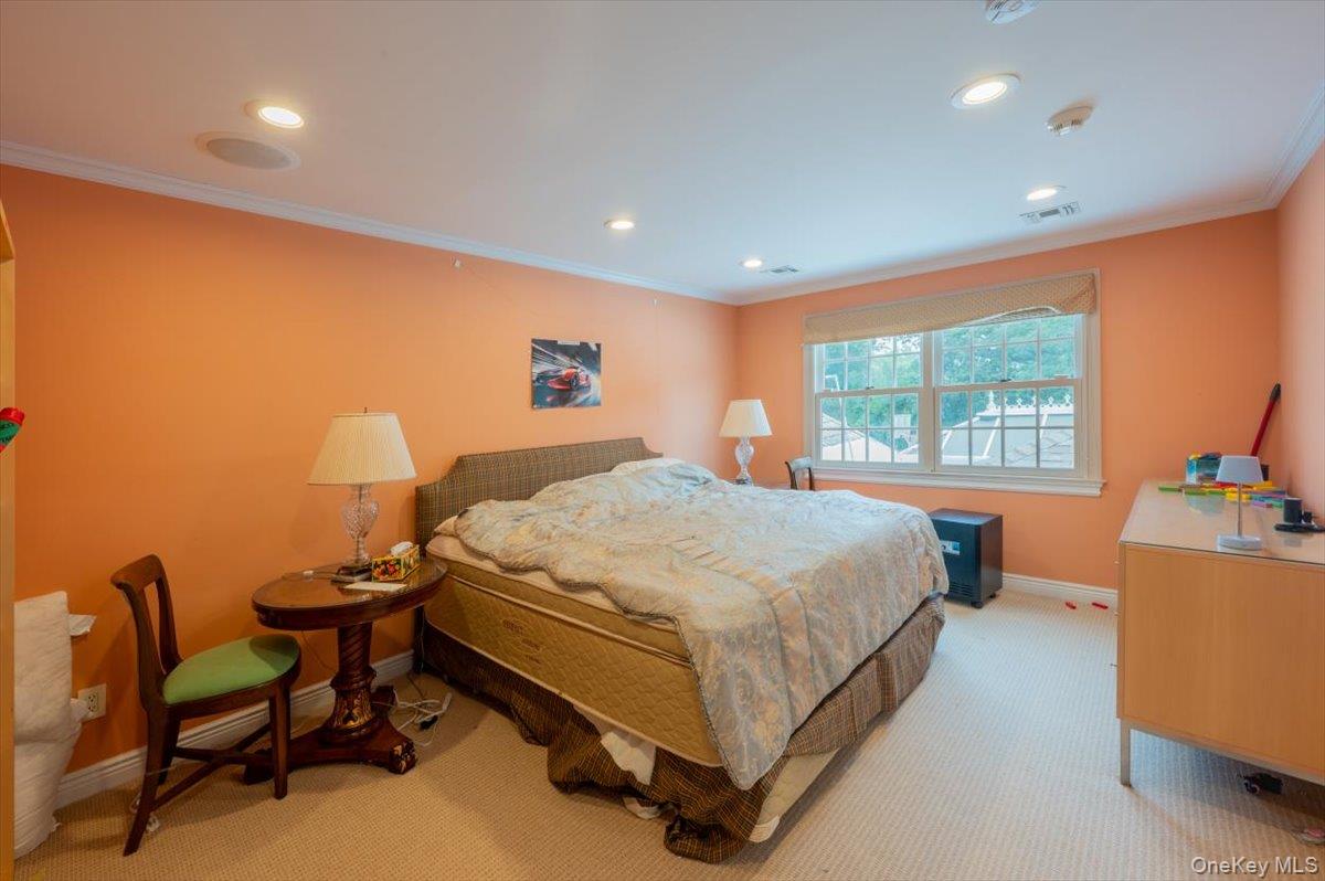 1331 Harbor Road Hewlett, NY 11557 - Photo 26 of 50 Bedroom with crown molding, light carpet, and recessed lighting
