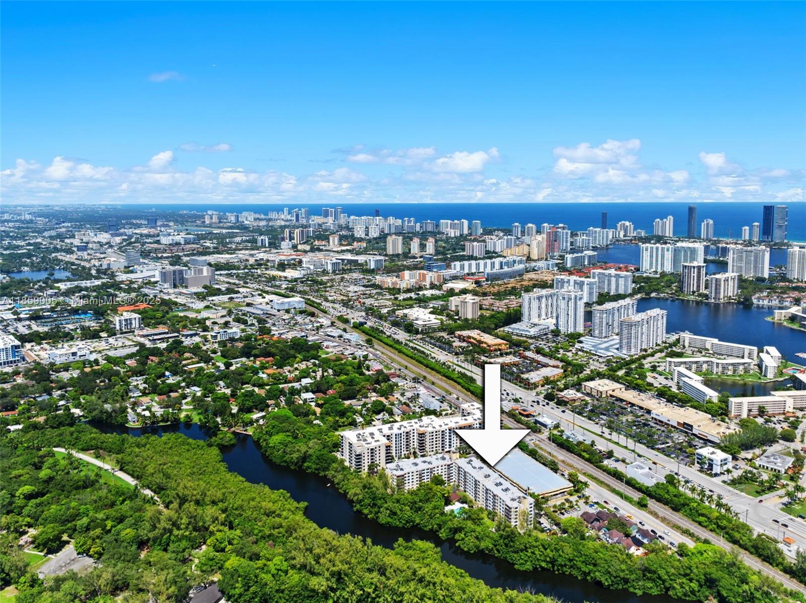 17890 West Dixie Highway, Unit 603 Miami, FL 33160 - Photo 29 of 34 an aerial view of residential building with outdoor space