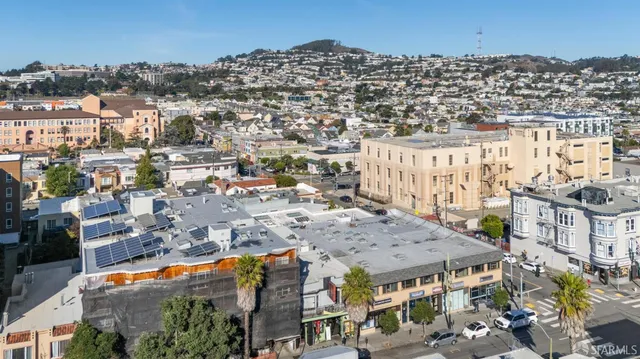 an aerial view of multiple house