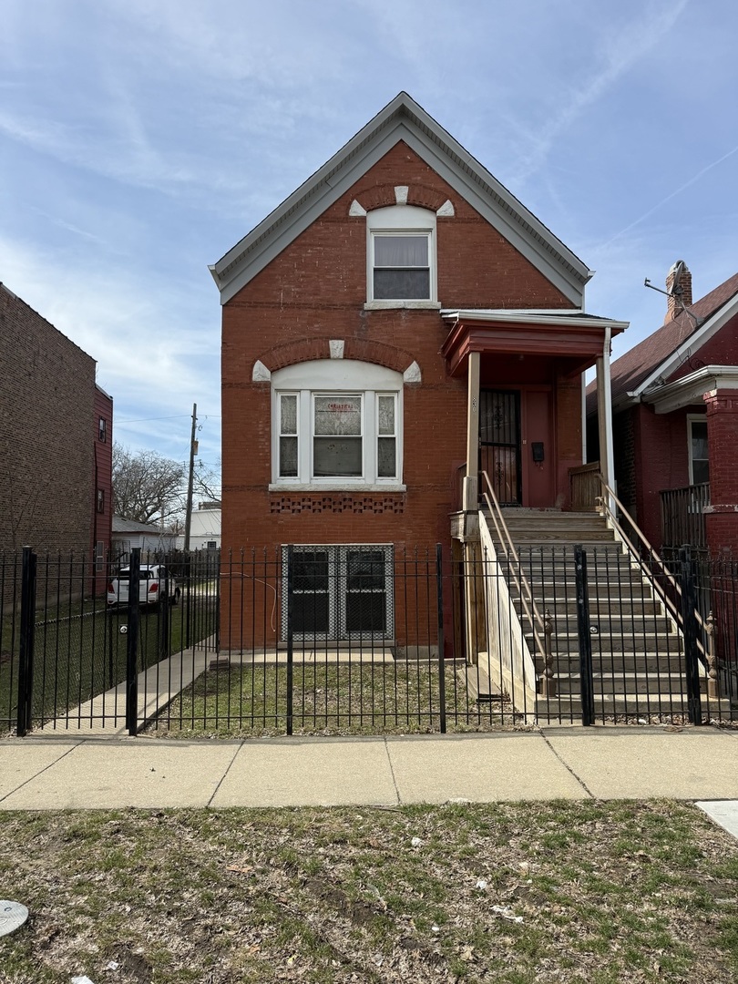 a front view of a house