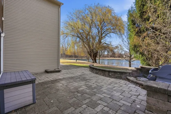 a view of a backyard with trees