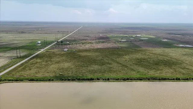 a view of a lake with a city