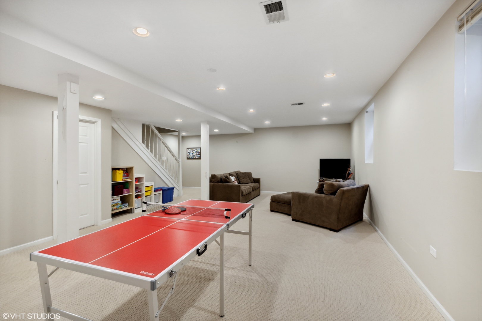 1041 Pontiac Road Wilmette, IL 60091 - Photo 23 of 33 a living room with furniture pool table and flat screen
