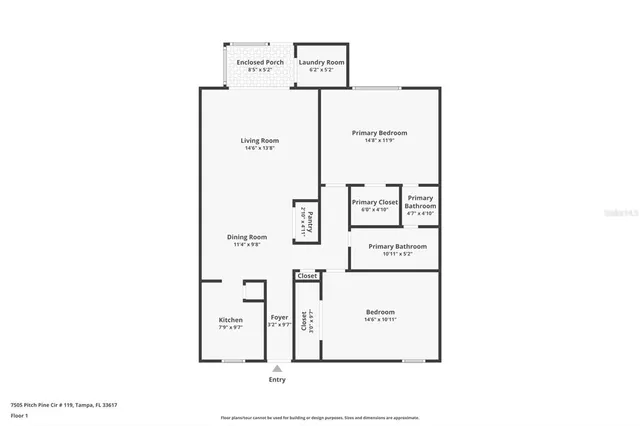 $124,900 | 7505 Pitch Pine Circle, Unit 119, Tampa, FL 33617
