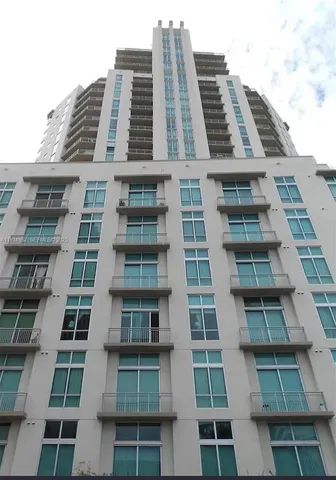 a front view of a multi story building