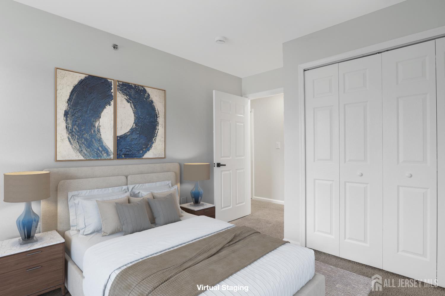 130B Remsen Avenue, Unit B New Brunswick, NJ 08901 - Photo 19 of 29 a bedroom with a bed and a painting on the wall