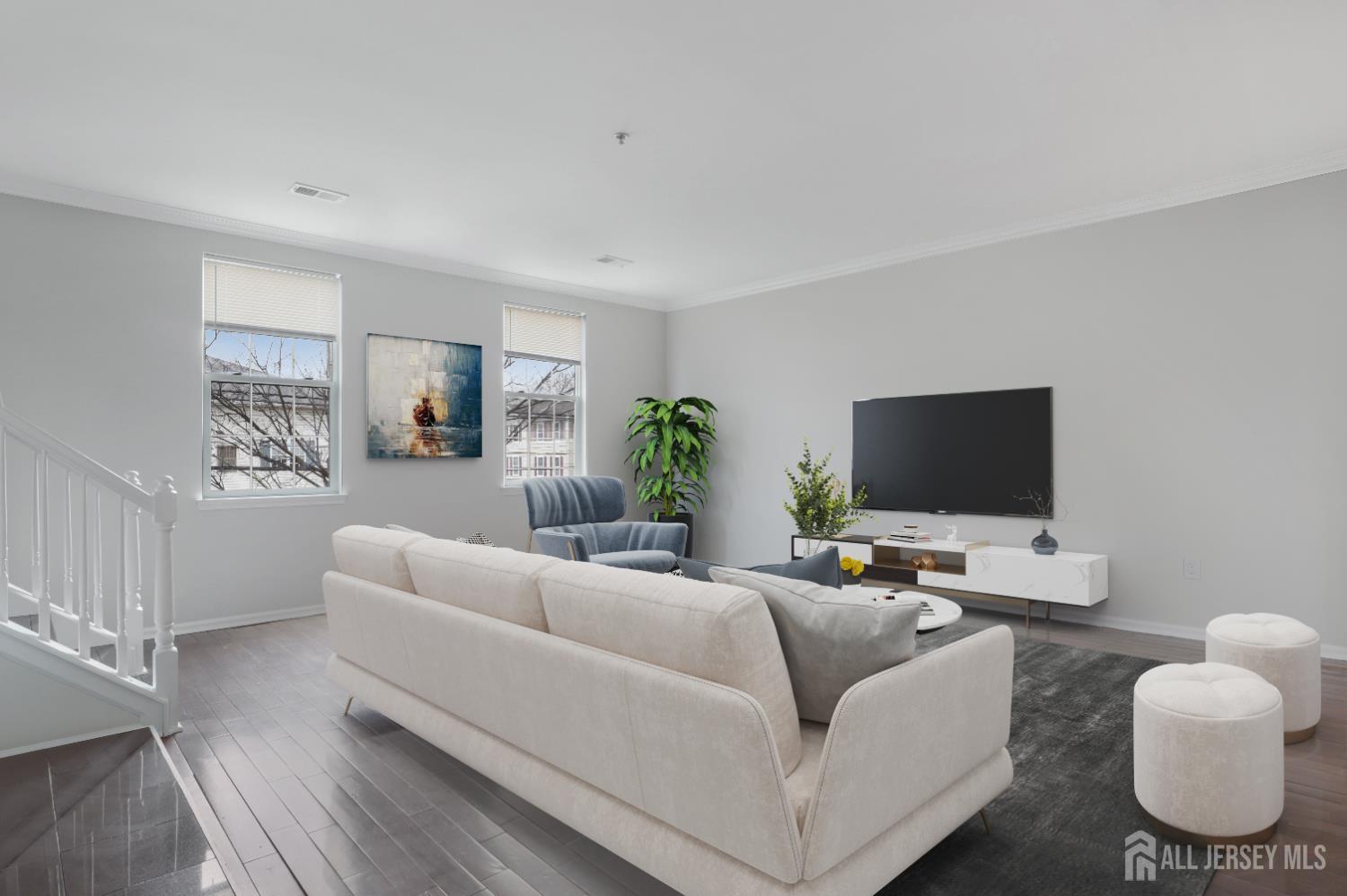 130B Remsen Avenue, Unit B New Brunswick, NJ 08901 - Photo 5 of 29 a living room with furniture and a flat screen tv