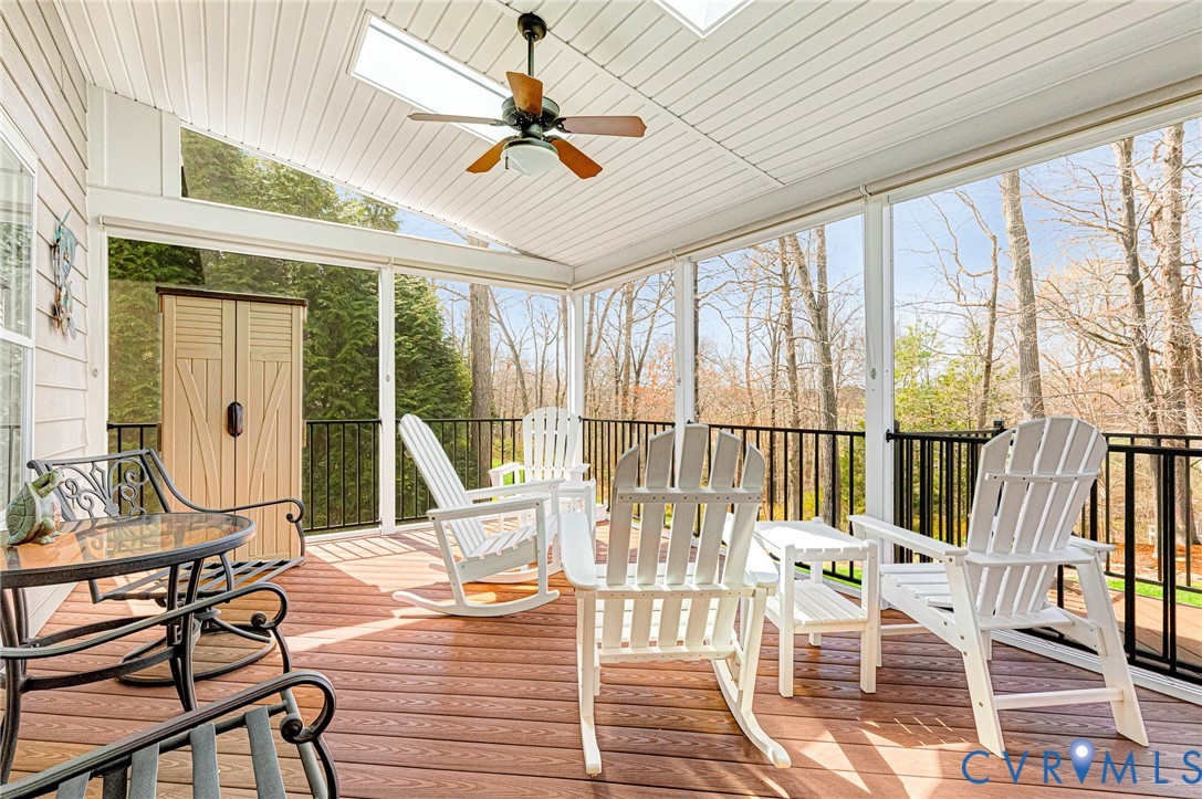 14461 Riverside Drive Ashland, VA 23005 - Photo 46 of 63 Screened porch with trex decking, skylights, & cei