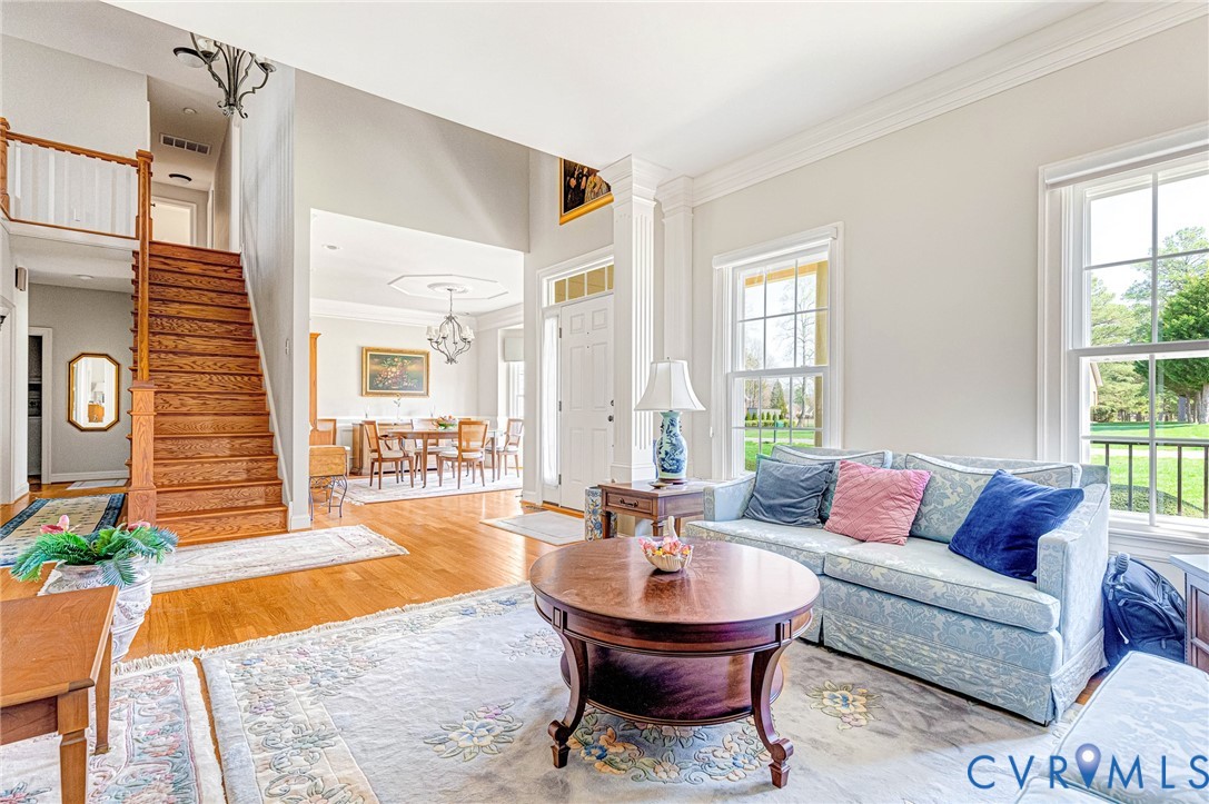 14461 Riverside Drive Ashland, VA 23005 - Photo 6 of 63 Living Room opens to Foyer, Dining Room, and stair