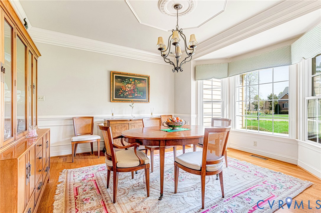 14461 Riverside Drive Ashland, VA 23005 - Photo 7 of 63 Dining Room with triple crown molding, wainscoting