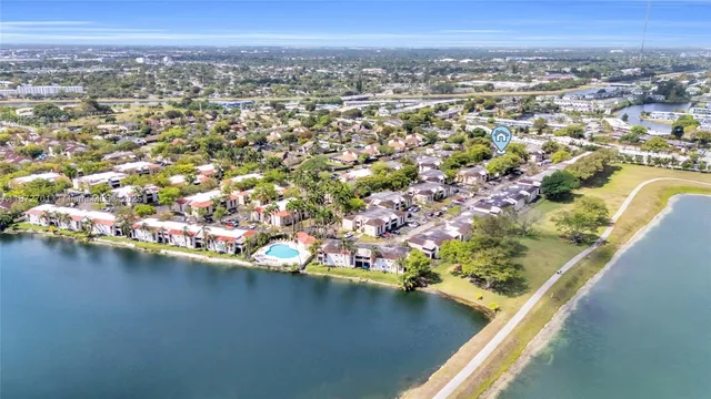 a view of a city and lake view