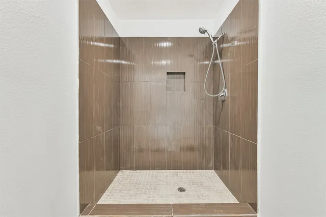 a bathroom with a shower