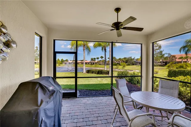 a view of a lake with a beach