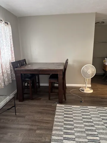 a room with furniture and a table