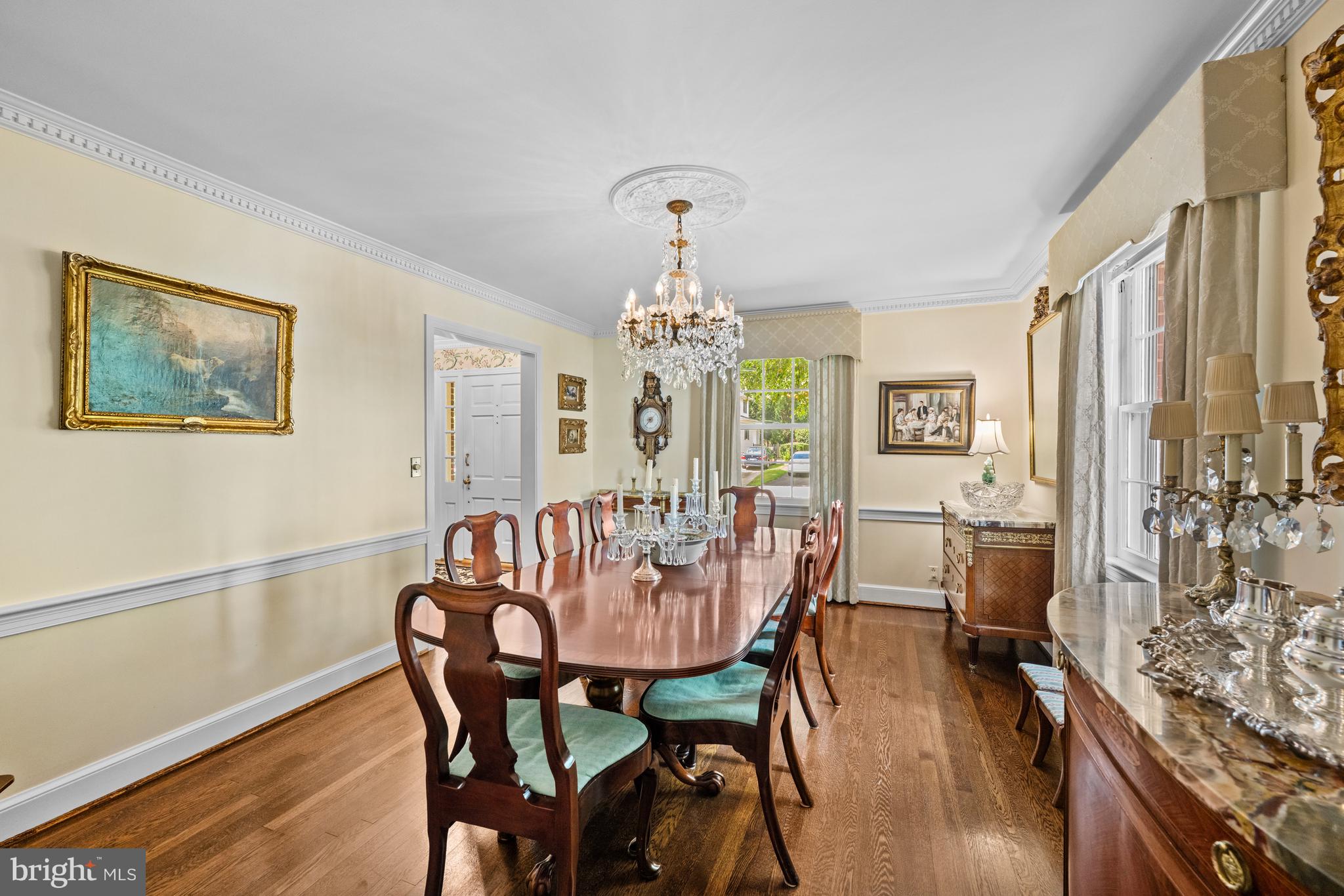 5511 Grove Street Chevy Chase, MD 20815 - Photo 16 of 33 a view of a dining room with furniture window and wooden floor