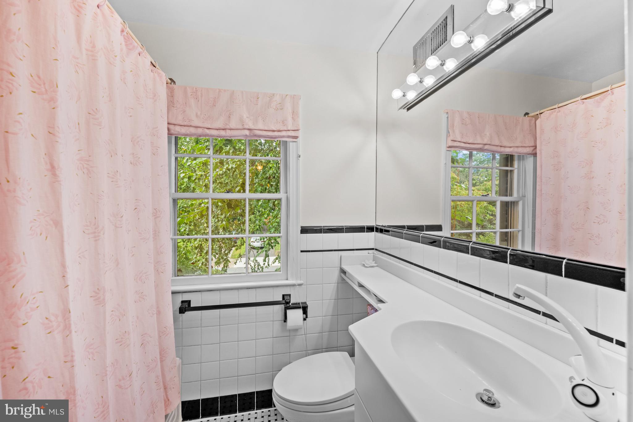 5511 Grove Street Chevy Chase, MD 20815 - Photo 23 of 33 a bathroom with a sink a toilet a mirror and window