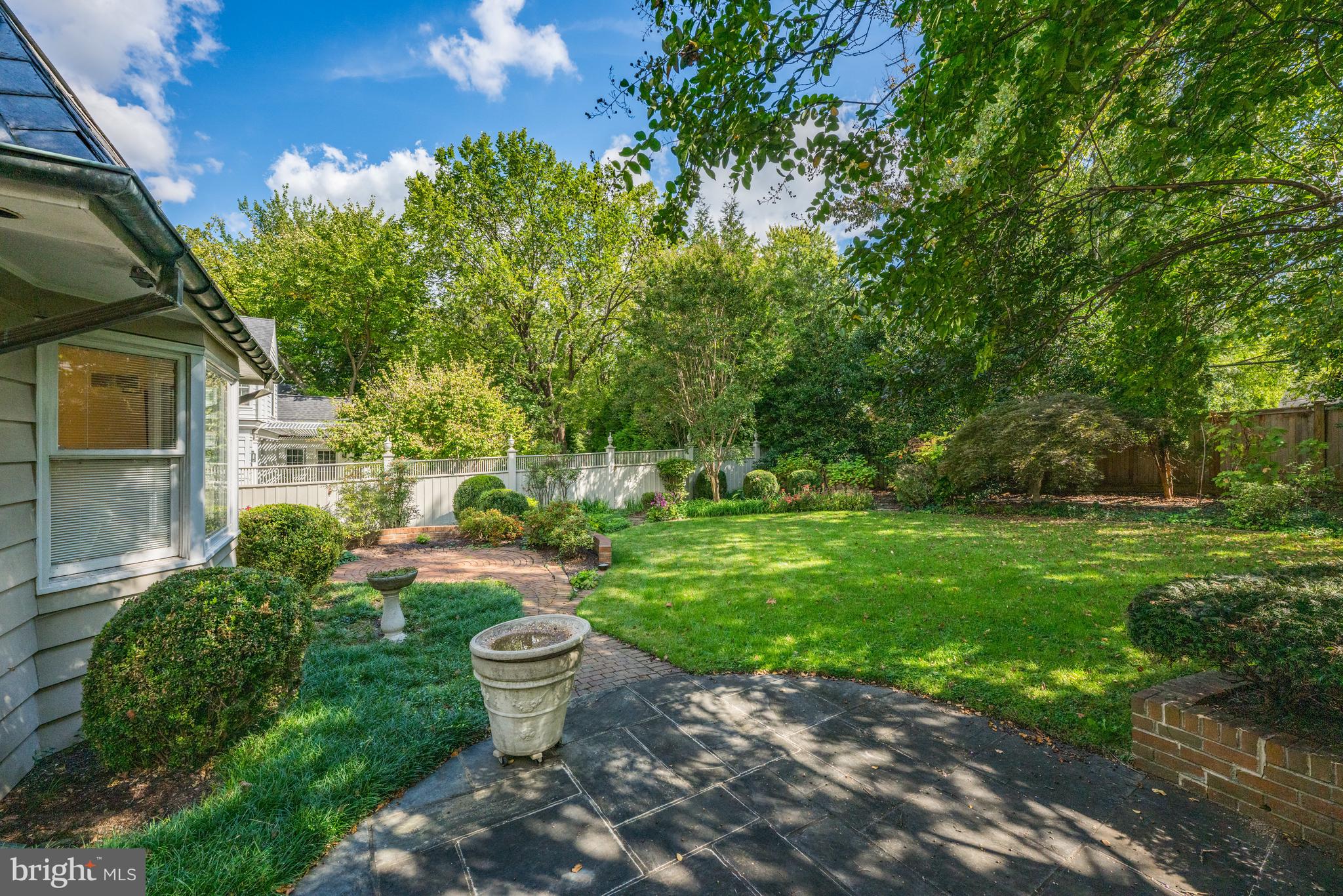 5511 Grove Street Chevy Chase, MD 20815 - Photo 28 of 33 a view of a backyard with fountain plants and large tree