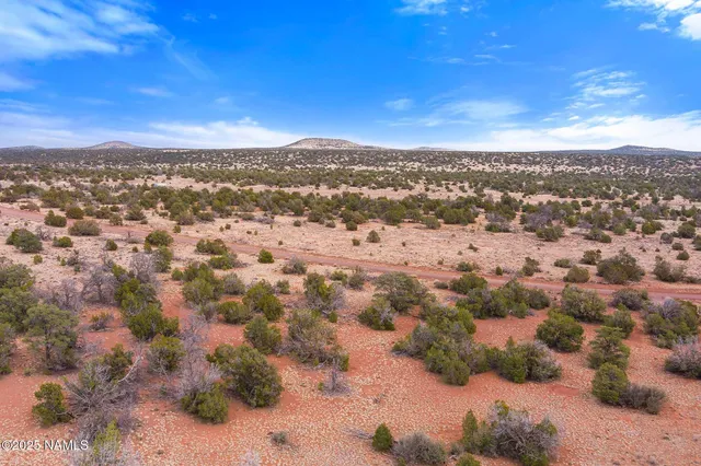 a view of a snow with a mountain