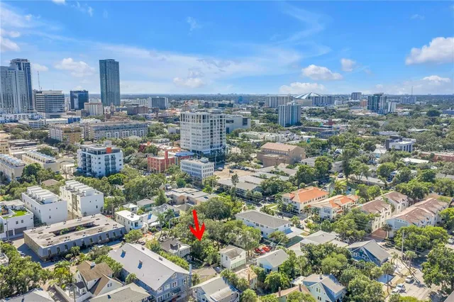 an aerial view of a city with lots of residential buildings