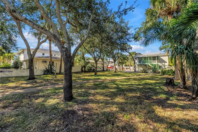 a view of a trees in a yard with tree s