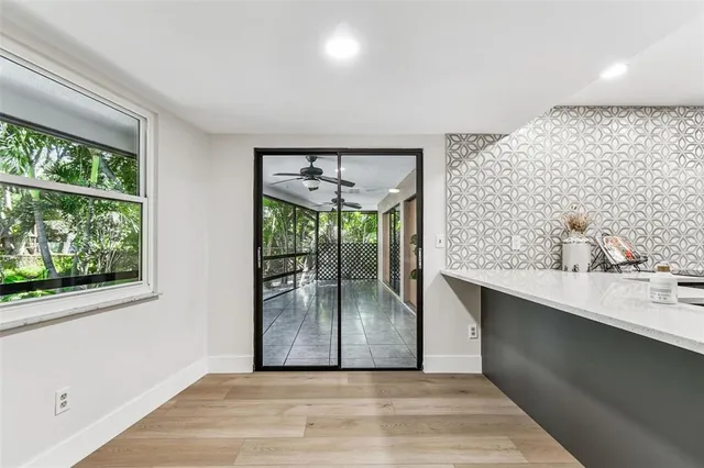 a living room with furniture