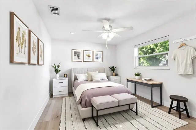 a view of a park with tree s