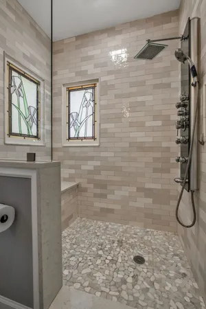 a bathroom with a shower