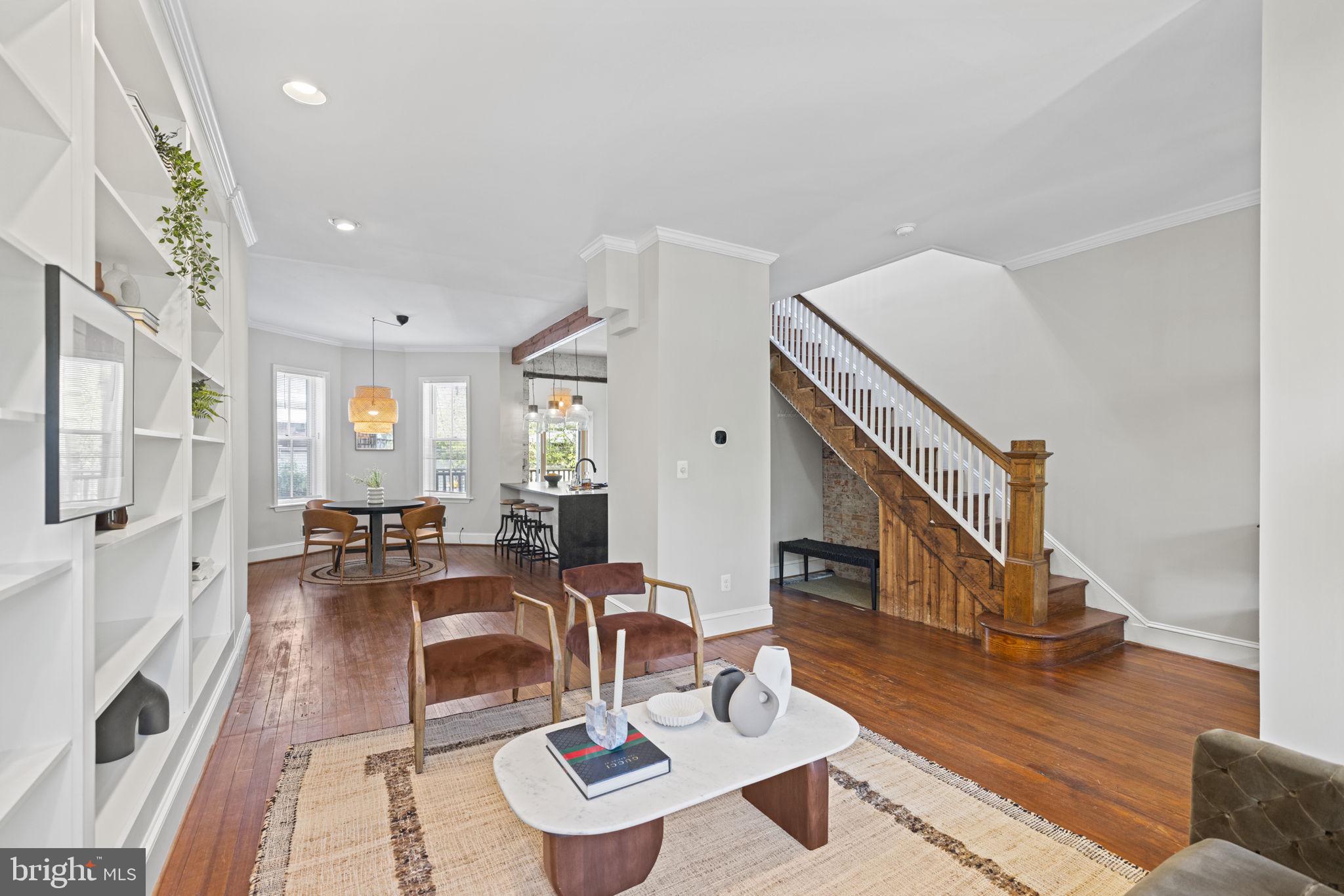 115 R Street Northwest Washington, DC 20001 - Photo 9 of 48 a living room with furniture and a wooden floor