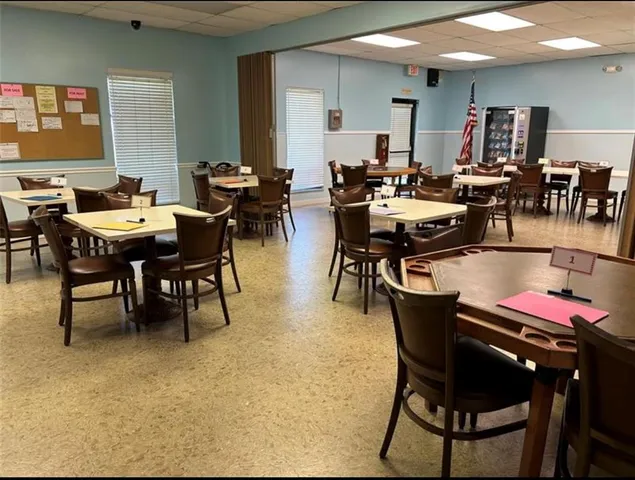 an aerial view of a yard