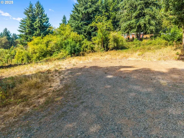a view of yard and mountain