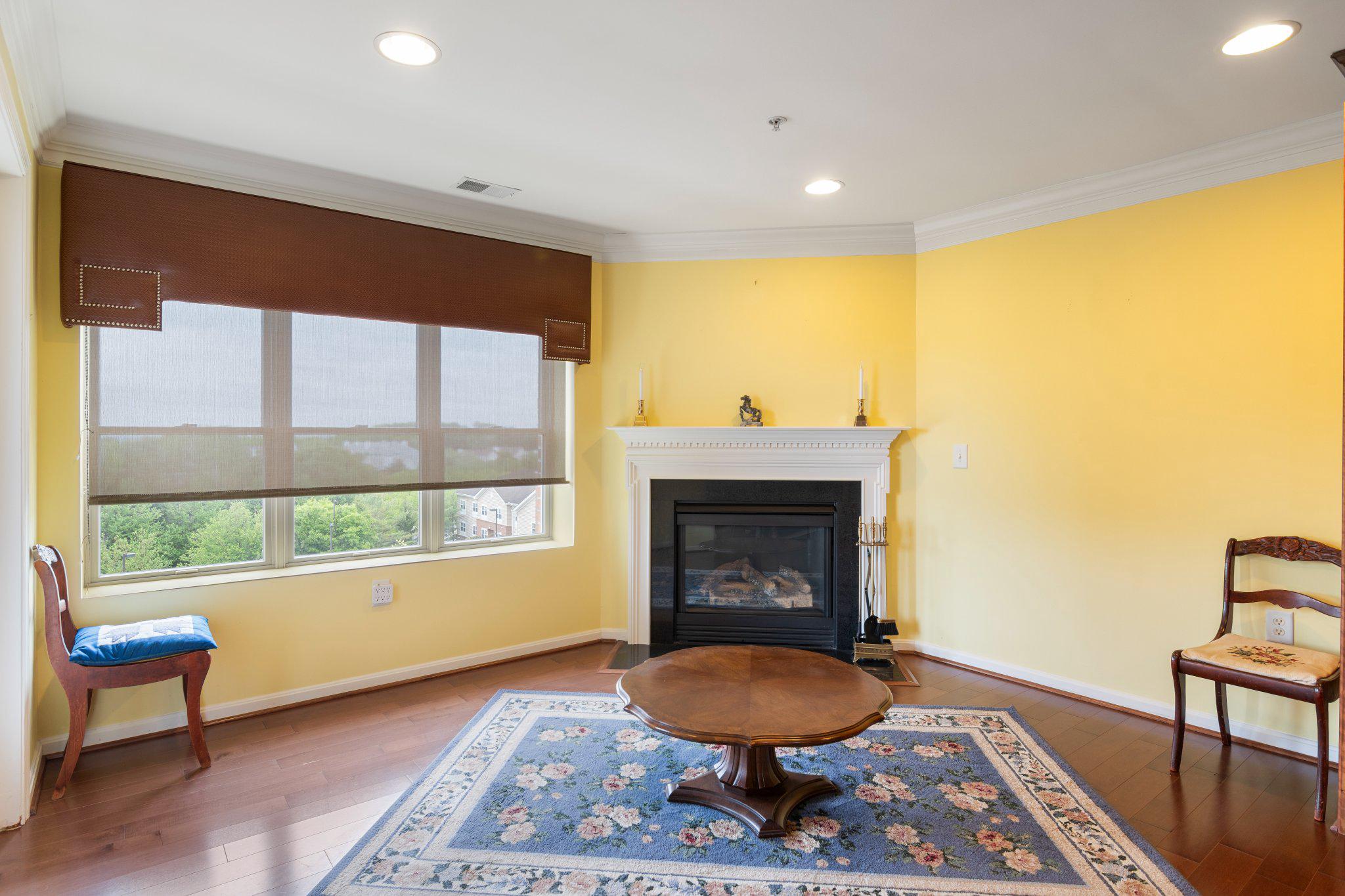 12236 Roundwood Road, Unit 609 Lutherville-Timonium, MD 21093 - Photo 13 of 40 a living room with furniture and a fireplace