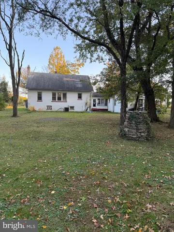 a view of a tree in the middle of a yard