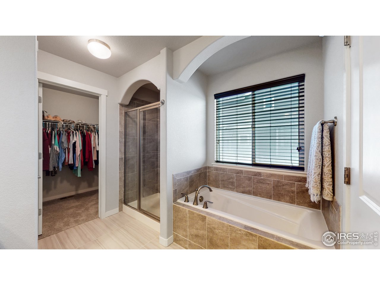 640 Rock Road Eaton, CO 80615 - Photo 16 of 33 Shower and soaking tub, and a spacious walk-in closet