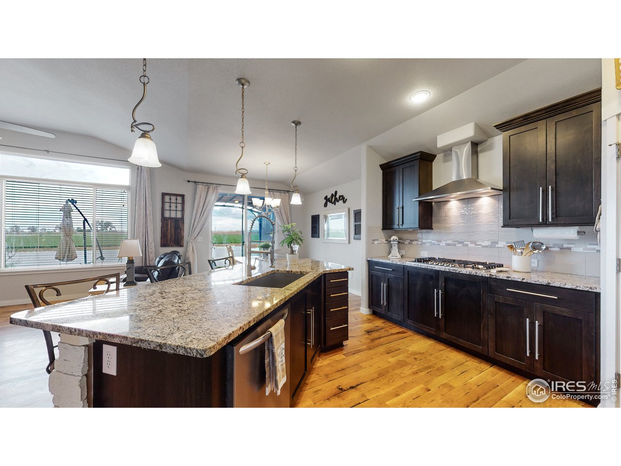 Beautiful upgrades - granite counters, gas stovetop and hood, large basin sink, high-end faucet,