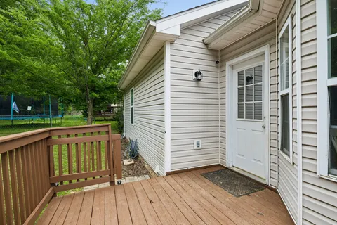 a view of a wooden deck