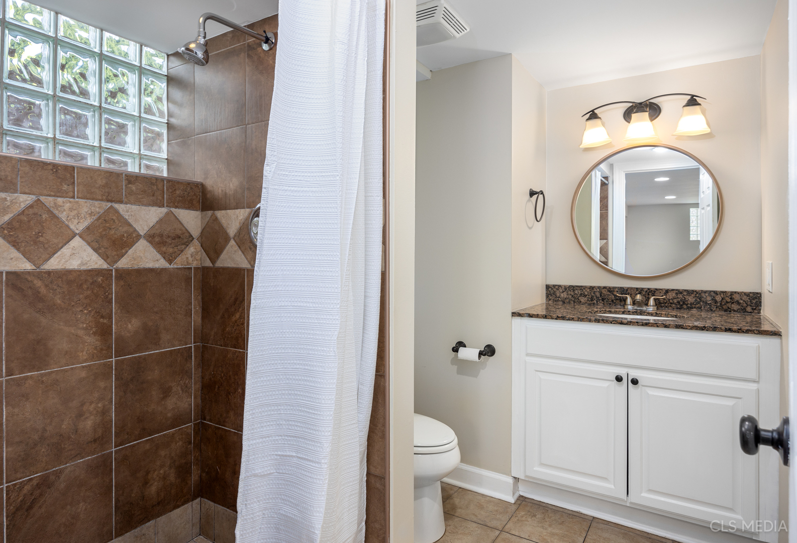 2112 Oakton Street Park Ridge, IL 60068 - Photo 18 of 24 a bathroom with a granite countertop toilet sink and mirror